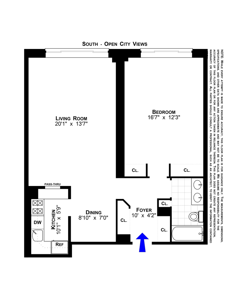 Floorplan for 211 West 71st Street, 8C