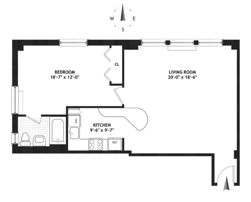 Floorplan for 54 West 74th Street, 404