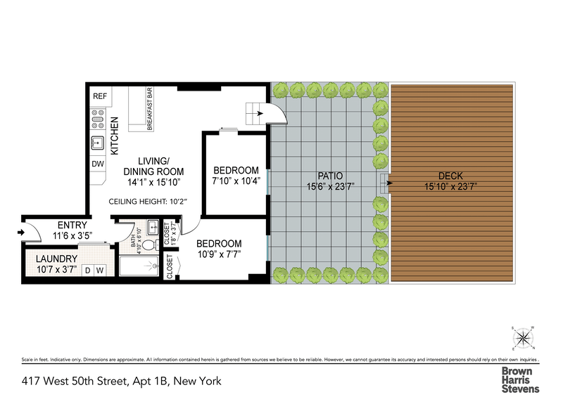 Floorplan for 417 West 50th Street, 1B