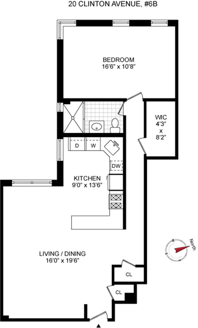 Floorplan for 20 Clinton Street, 6B