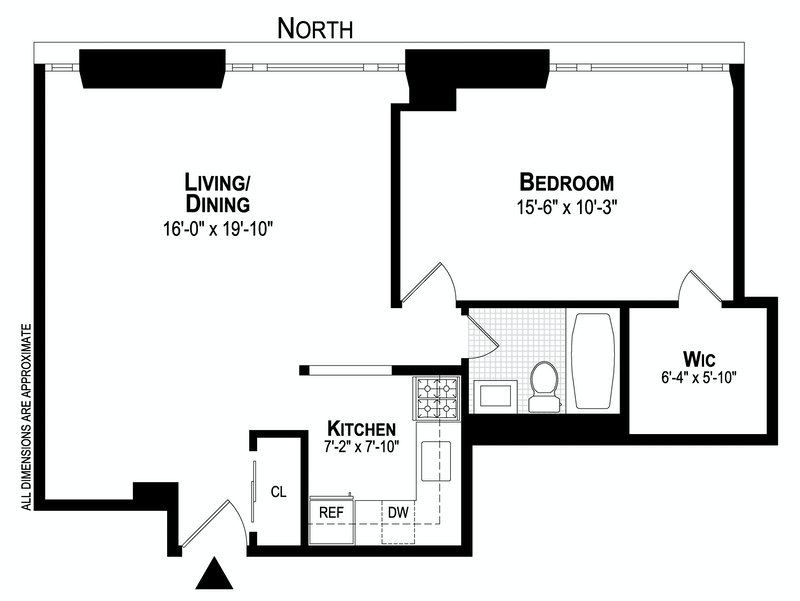 Floorplan for 160  Front Street, 1B