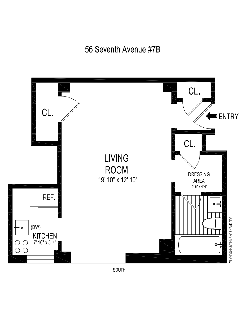 Floorplan for 56 Seventh Avenue, 7B