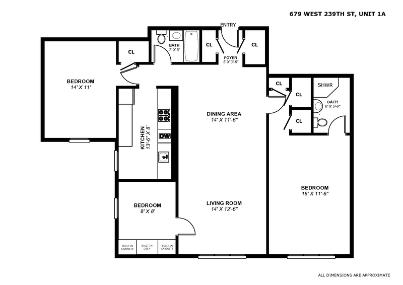 Floorplan for 679 West 239th Street, 1A