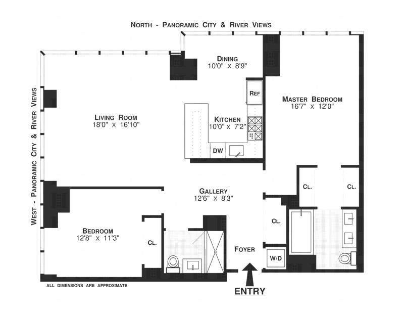 Floorplan for 350 West 42nd Street, 39B