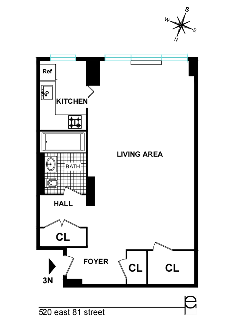 Floorplan for 520 East 81st Street, 3N