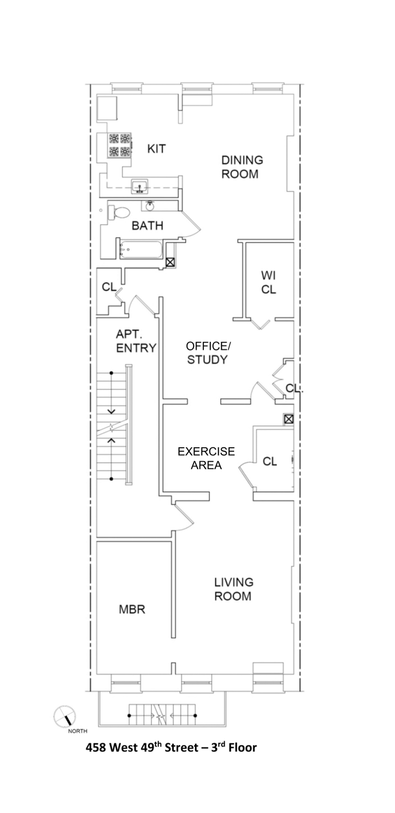 Floorplan for 458 West 49th Street, 3