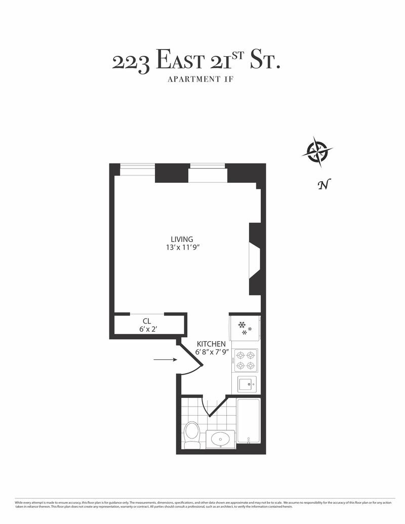 Floorplan for 223 East 21st Street, 1F