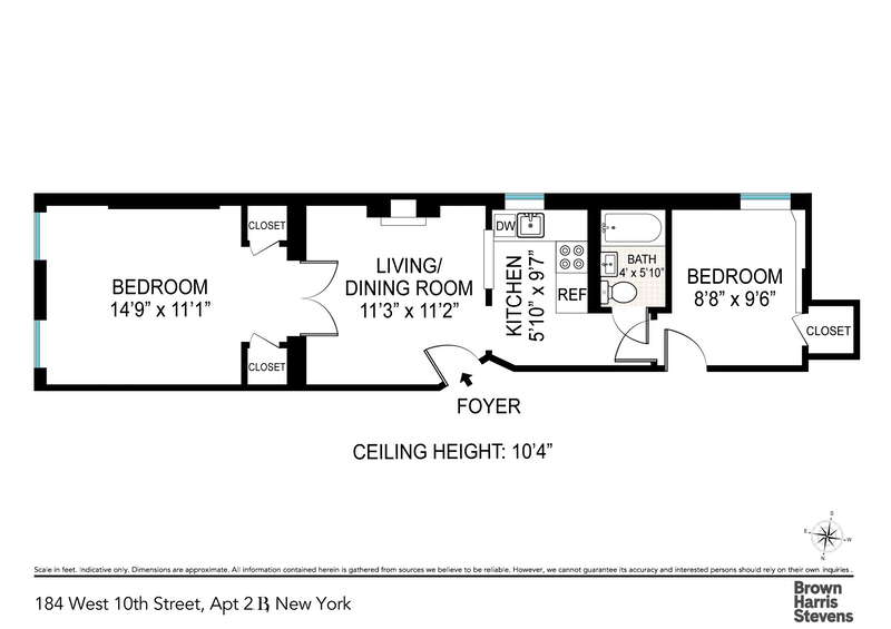 Floorplan for 184 West 10th Street, 2B