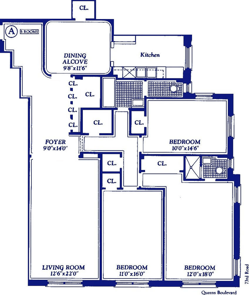 Floorplan for 110 -34 73rd Road, 2A