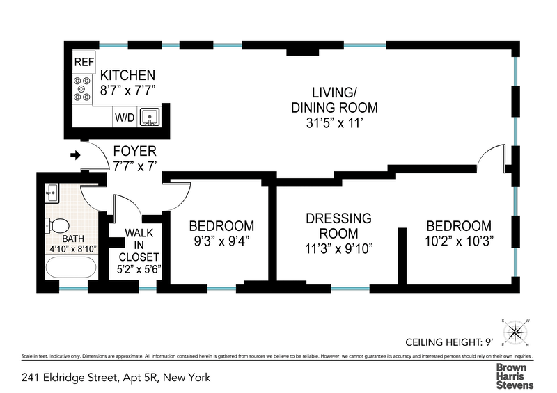 Floorplan for 241 Eldridge Street, 5R