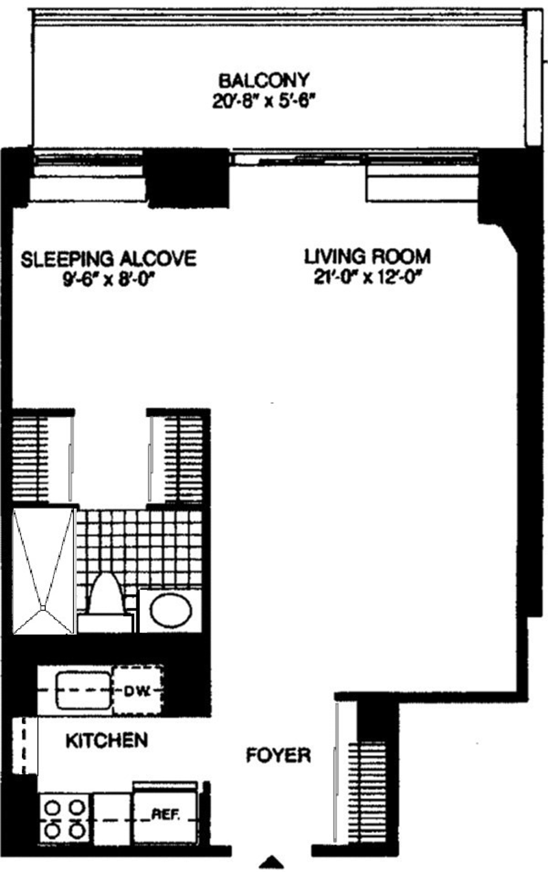 Floorplan for 311 East 38th Street, 16C