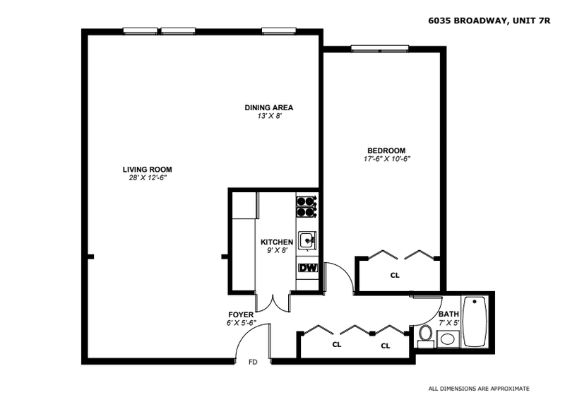 Floorplan for 6035 Broadway Unit, 7R