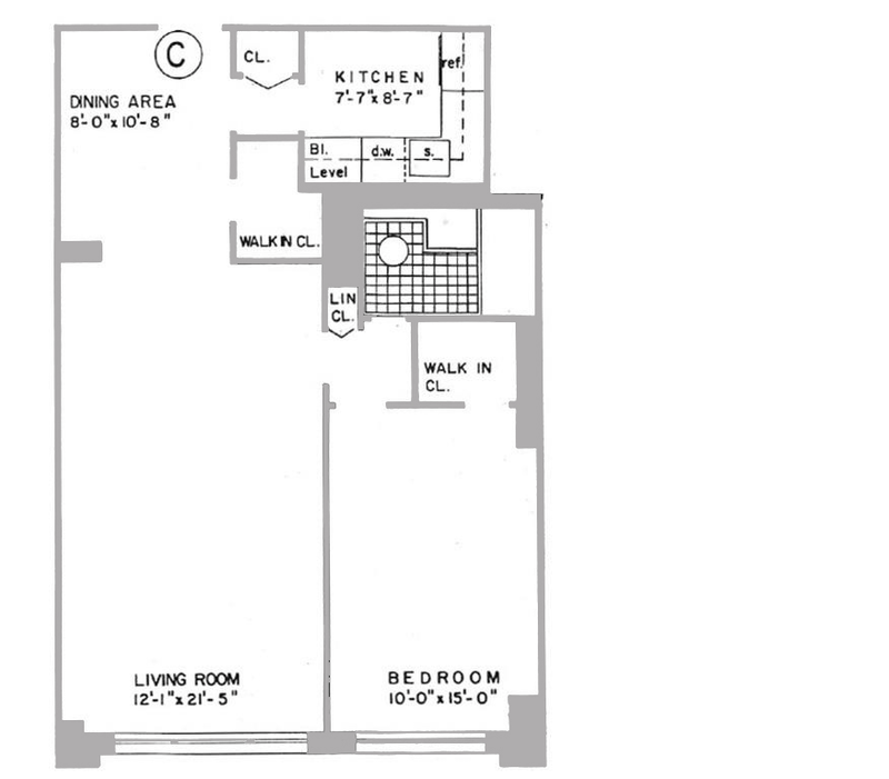 Floorplan for 3333 Henry Hudson Parkway, 7C