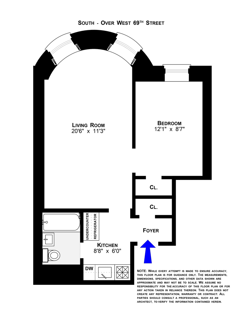 Floorplan for 31 West 69th Street, 1A