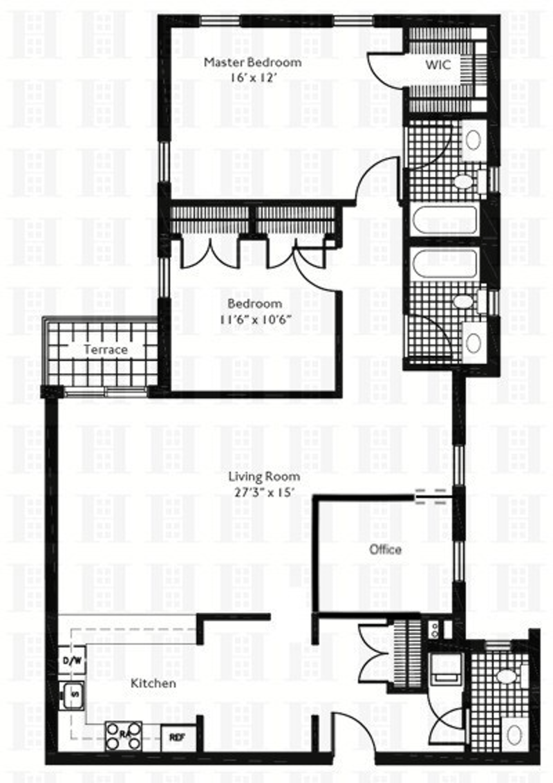 Floorplan for 2098 Frederick Douglass, 6N