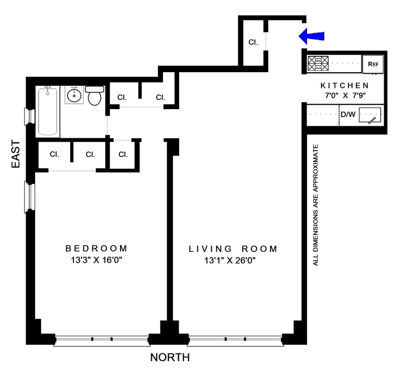Floorplan for 200 East 15th Street, 15L
