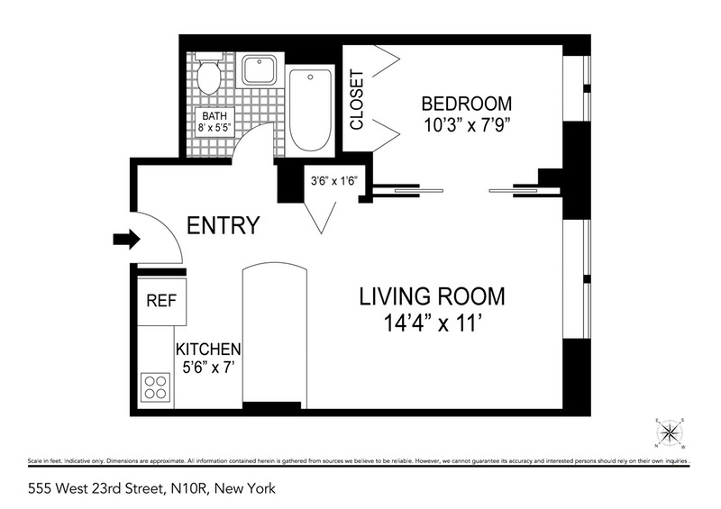 Floorplan for 555 West 23rd Street, N10R