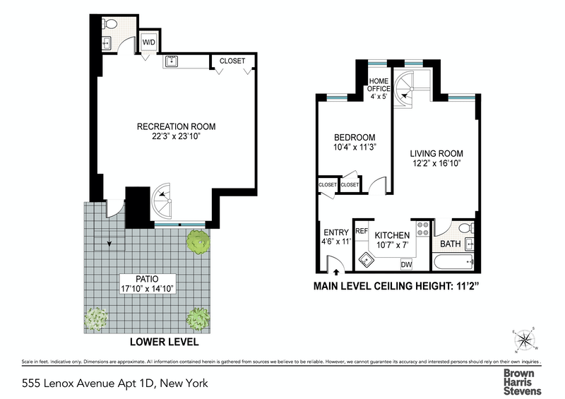 Floorplan for 555 Lenox Avenue, 1D