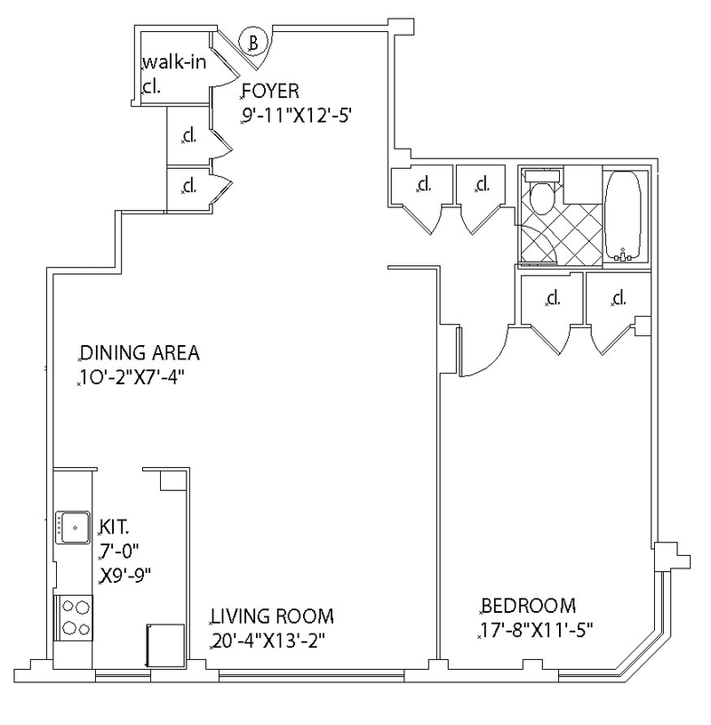 Floorplan for 1700 York Avenue, 4B