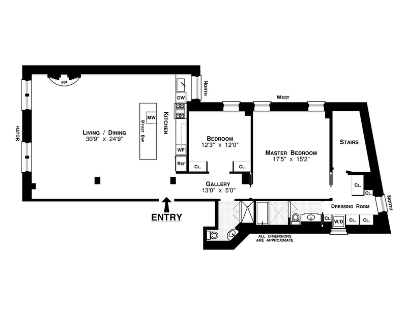 Floorplan for 31 West 12th Street, 1W