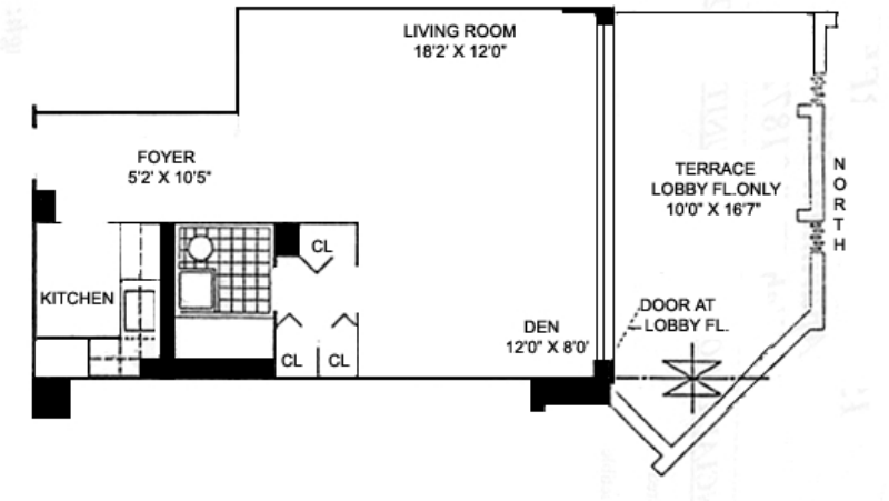 Floorplan for 15 West 72nd Street, 1U