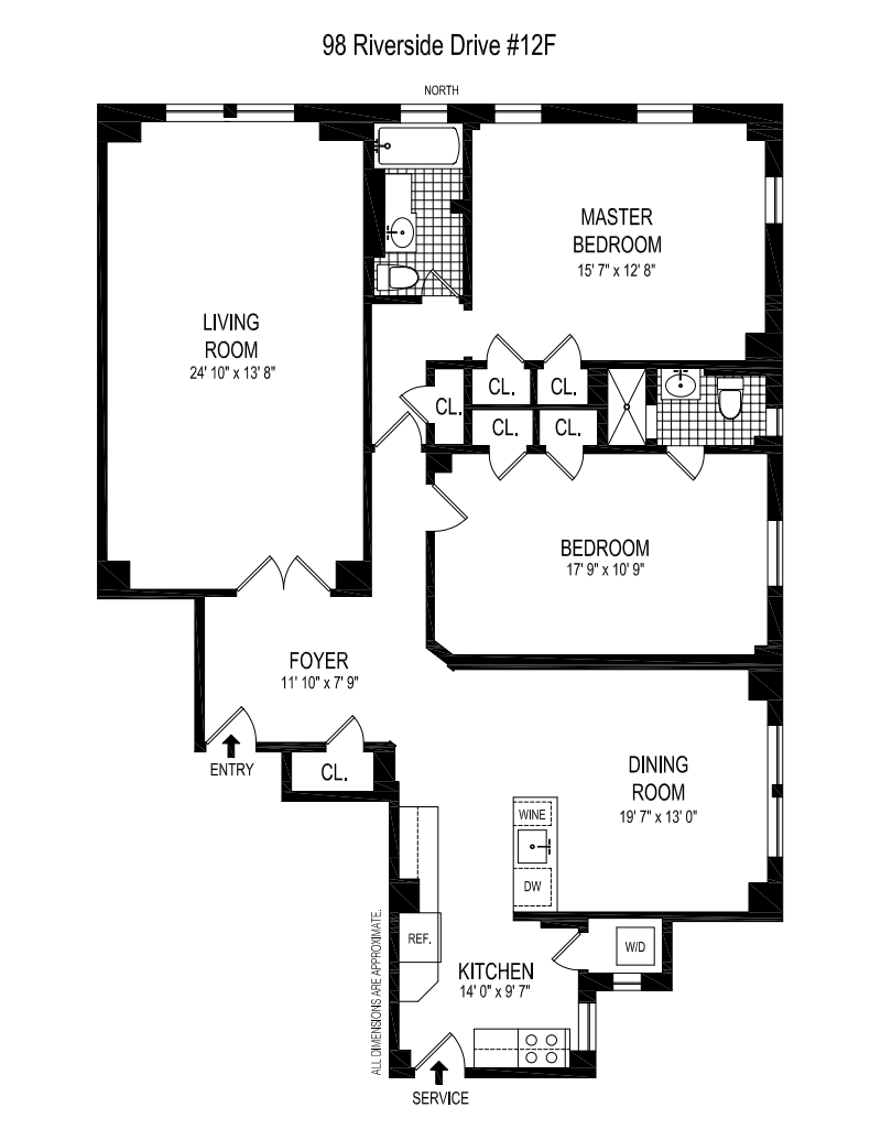 Floorplan for 98 Riverside Drive, 12F