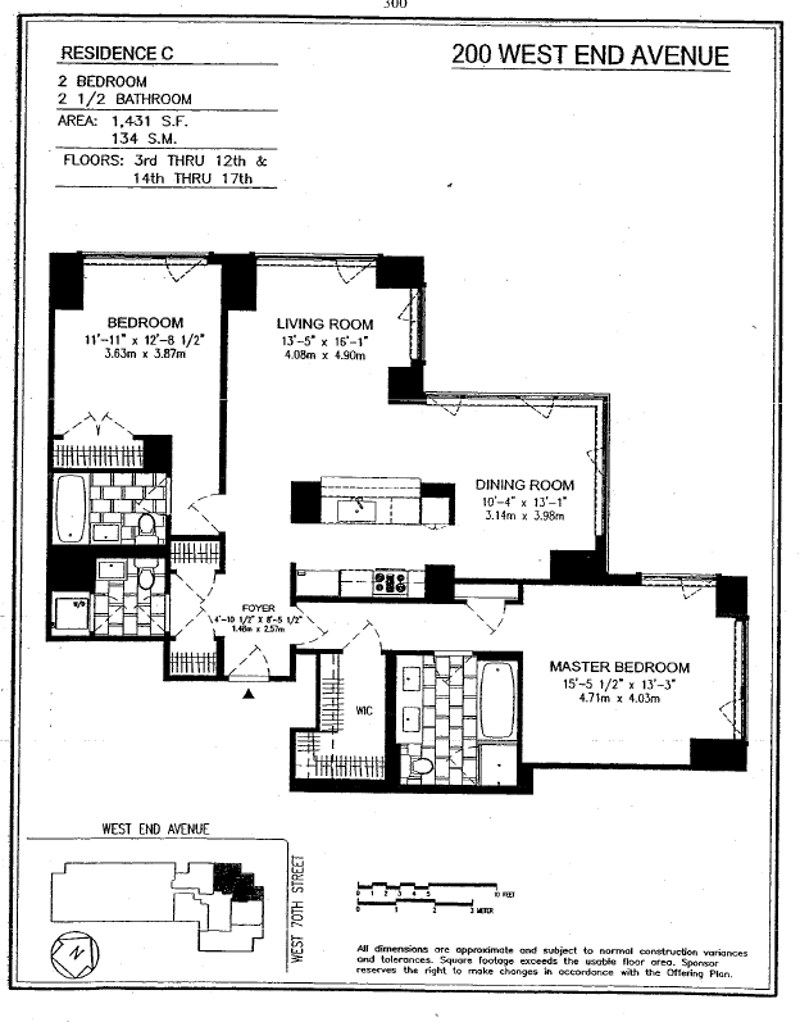Floorplan for 200 West End Avenue, 8C
