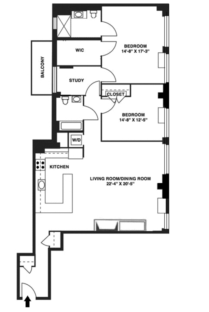 Floorplan for 381 Lenox Avenue, 6C
