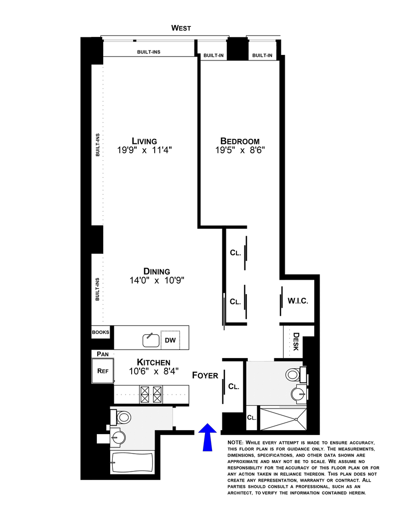 Floorplan for 315 Seventh Avenue, 4D