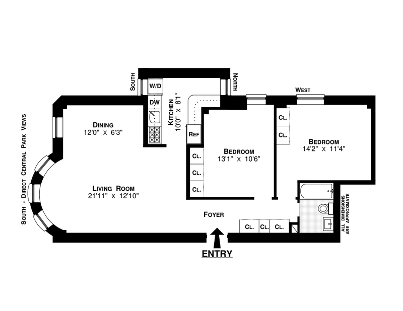 Floorplan for 137 Central Park North, 5B