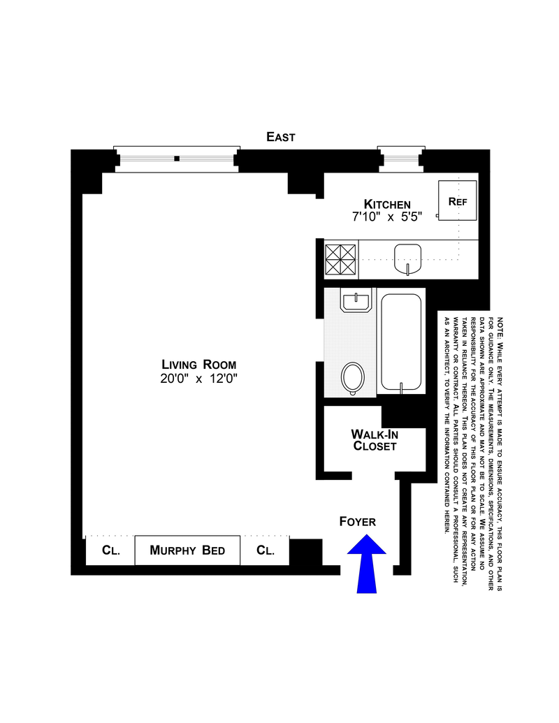 Floorplan for 304 West 75th Street, 10F
