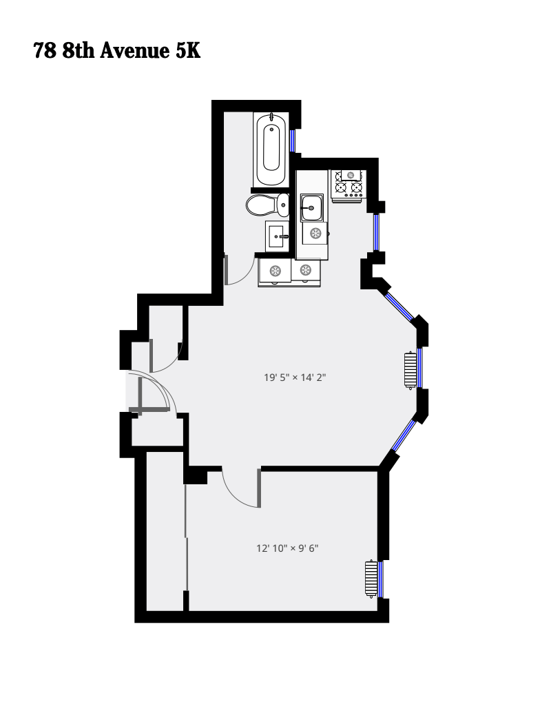 Floorplan for 78 Eighth Avenue, 5K