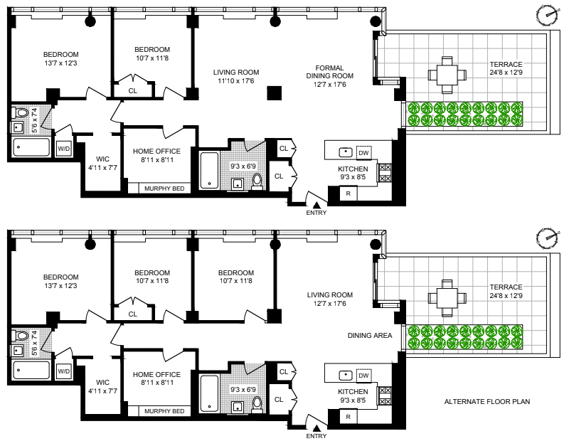 Floorplan for 10 -17 Jackson Avenue, 2AB