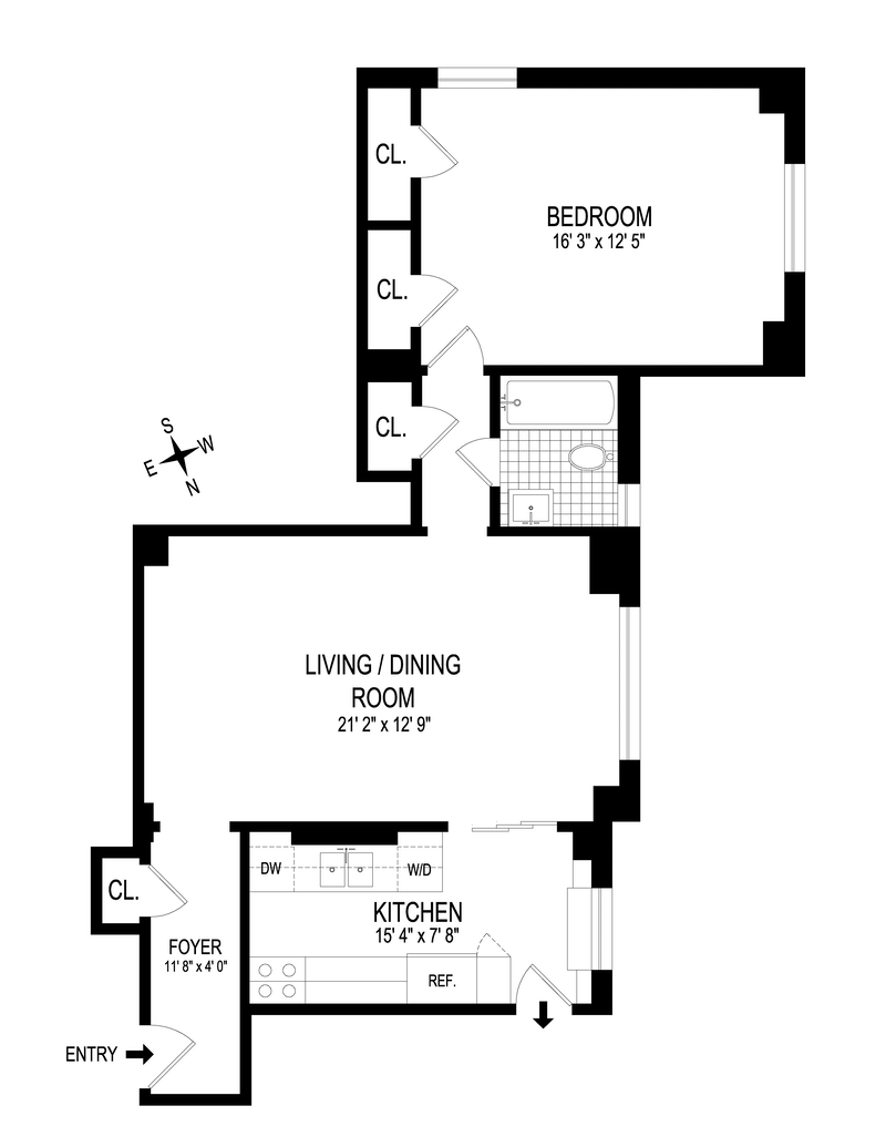 Floorplan for 285 Riverside Drive, 3E