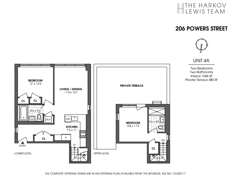 Floorplan for 206 Powers Street, 4A