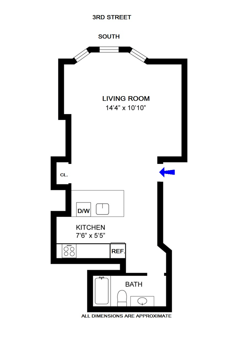 Floorplan for 477 3rd Street, 1C