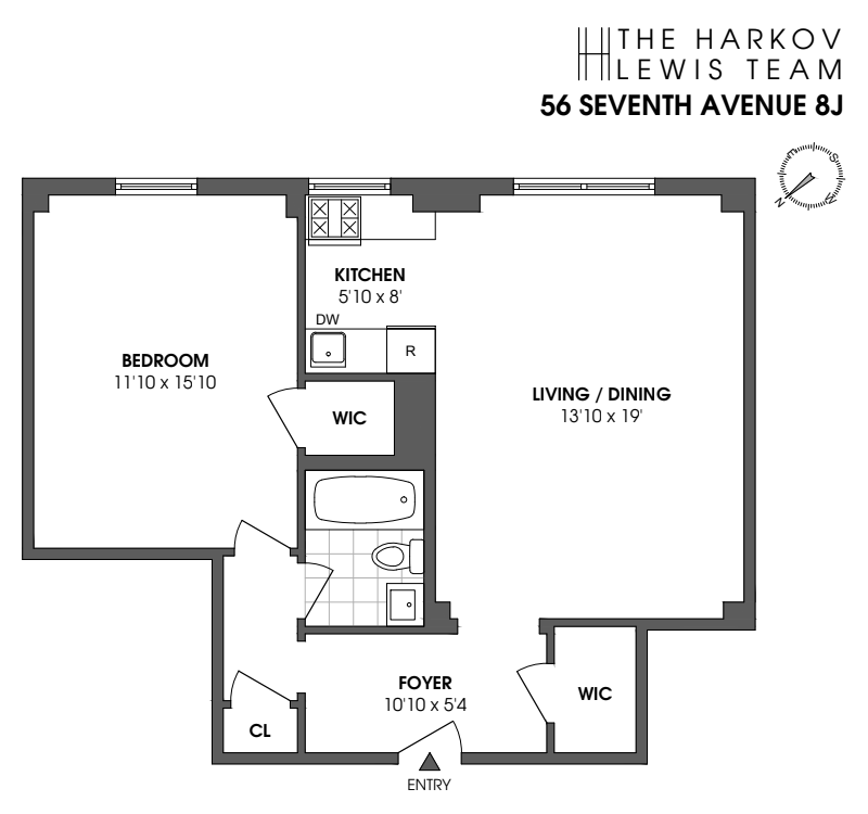 Floorplan for 56 Seventh Avenue, 8J