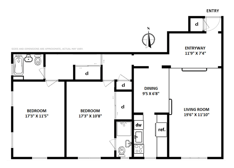 Floorplan for 76 -36 113th St, 2T