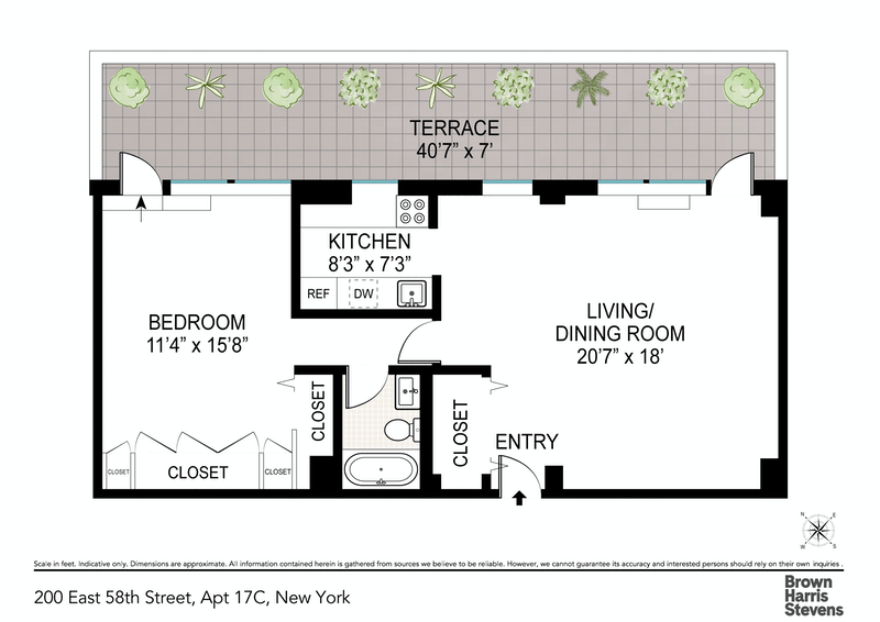 Floorplan for 200 East 58th Street, 17C