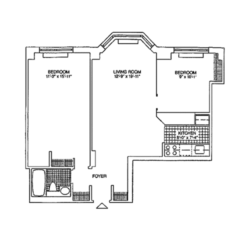 Floorplan for 200 East 90th Street, 15H