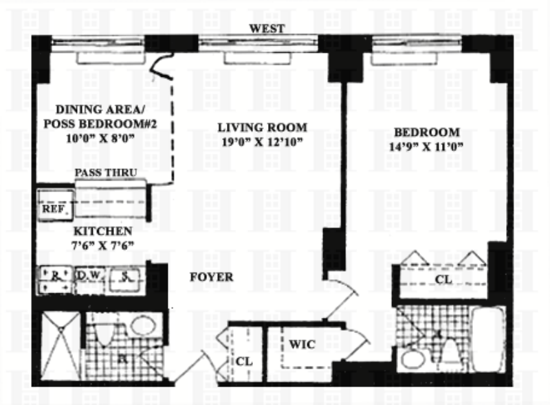 Floorplan for 2373 Broadway, 611