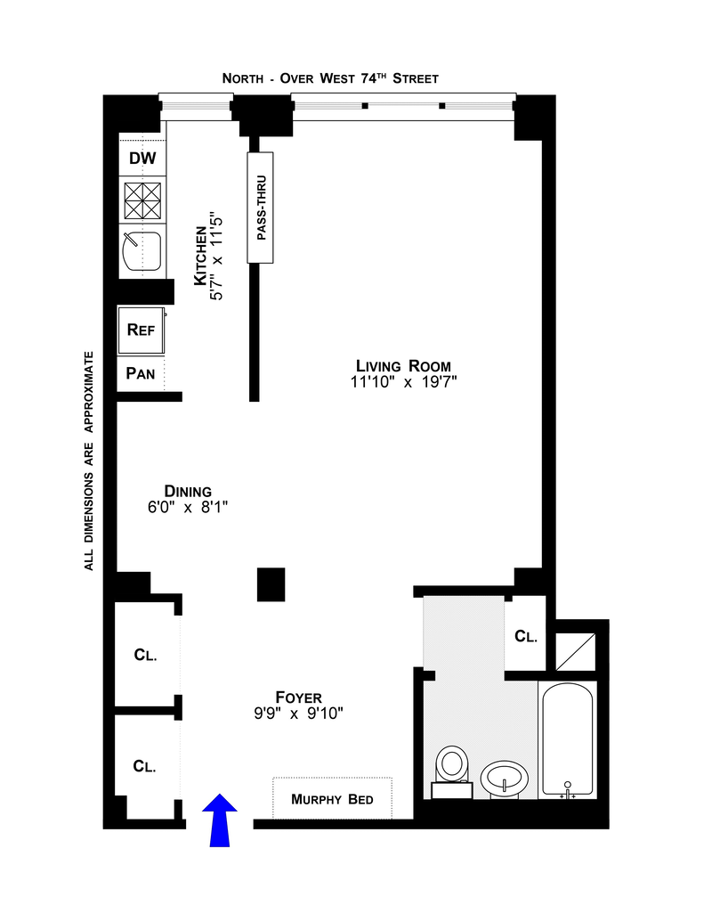 Floorplan for 11 Riverside Drive, 12DW