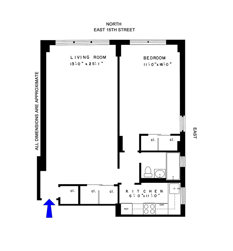 Floorplan for 200 East 15th Street, 12M