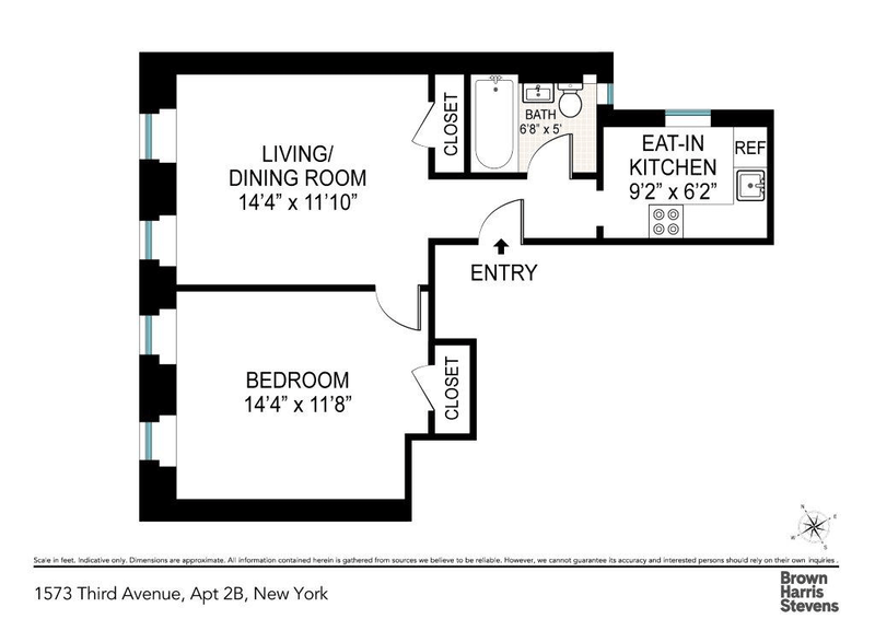 Floorplan for 1573 Third Avenue, 2B