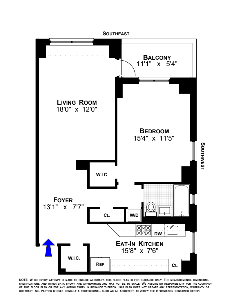 Floorplan for 266 East Broadway, B708