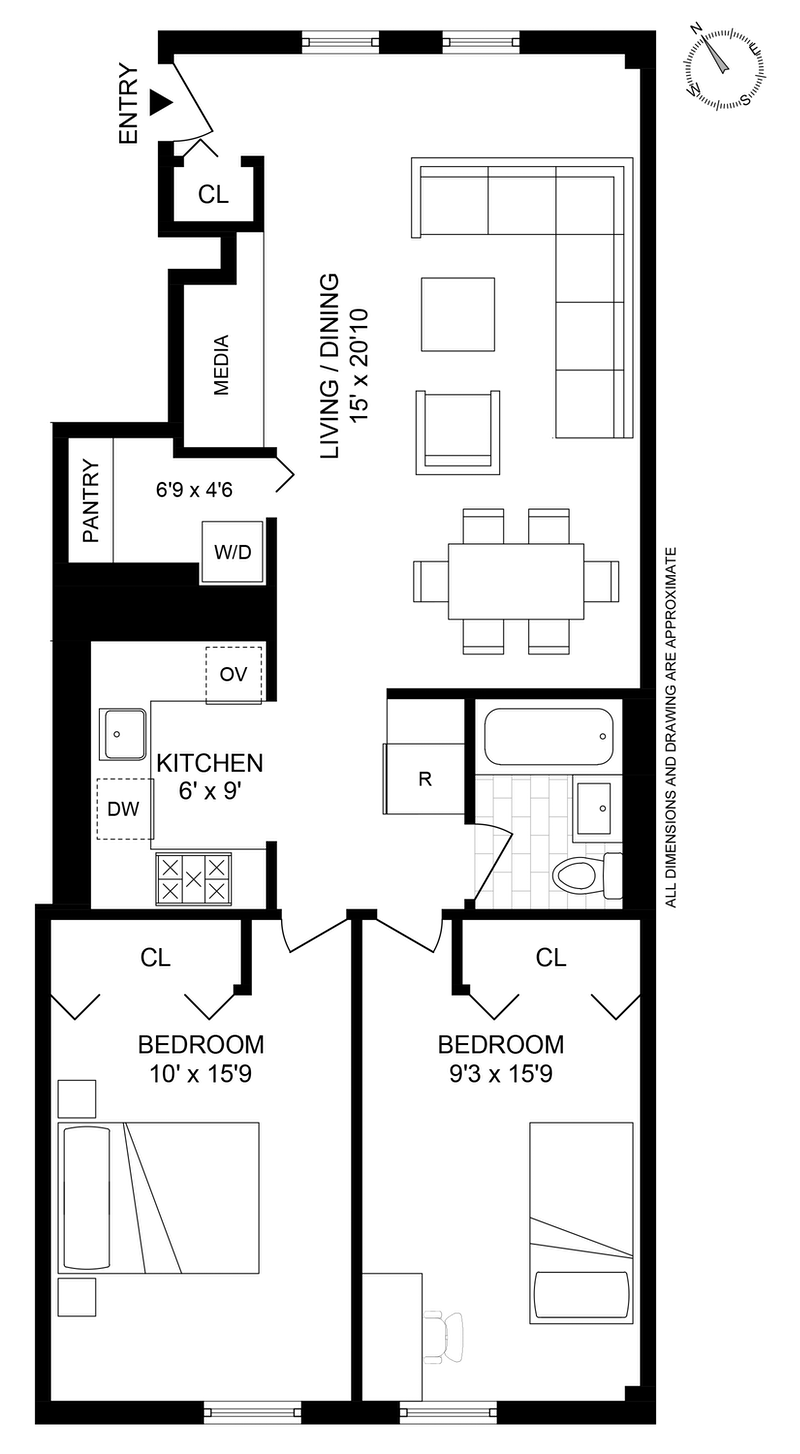 Floorplan for 44 Carroll Street, 1L