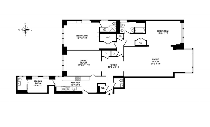 Floorplan for 35 Sutton Place, 8C
