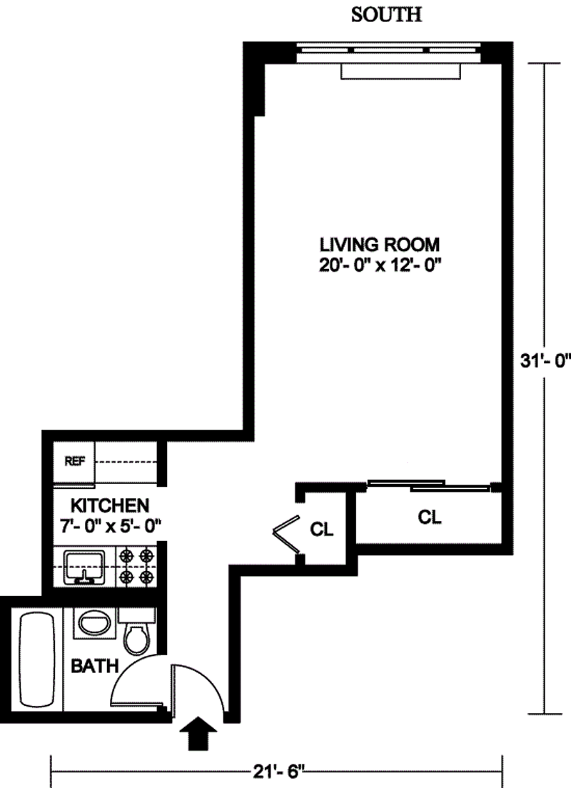 Floorplan for 430 West 34th Street, 5L