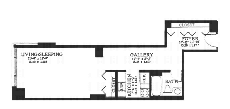Floorplan for 350 West 50th Street, 5JJ