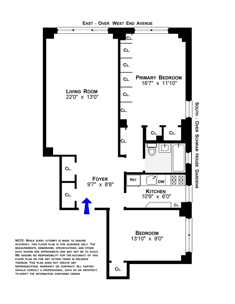 Floorplan for 11 Riverside Drive, 3FE
